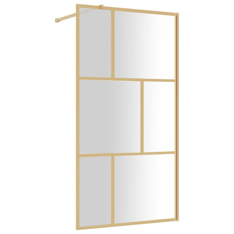 vidaXL Inloopdouchewand transparant 100x195 cm ESG-glas goudkleurig afbeelding2 - 1