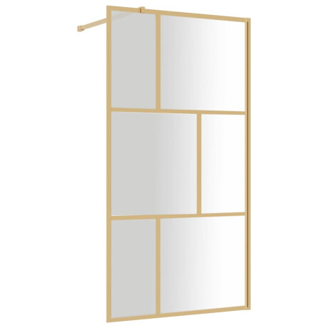 vidaXL Inloopdouchewand transparant 115x195 cm ESG-glas goudkleurig afbeelding2 - 1