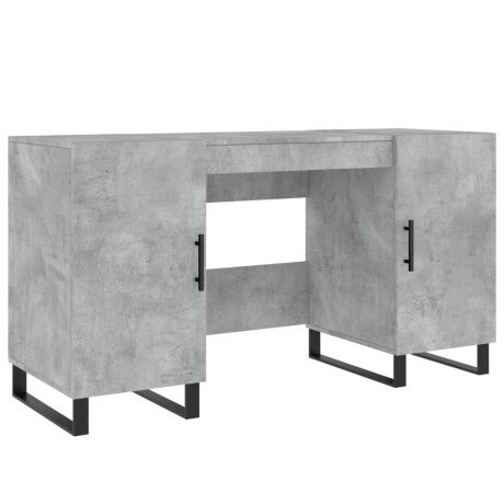 vidaXL Bureau 140x50x75 cm bewerkt hout betongrijs afbeelding2 - 1