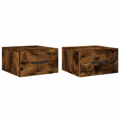 vidaXL Nachtkastjes 2 st wandgemonteerd 35x35x20 cm gerookt eikenkleur afbeelding2 - 1