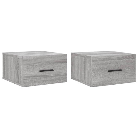 vidaXL Nachtkastjes 2 st wandgemonteerd 35x35x20 cm grijs sonoma eiken afbeelding2 - 1
