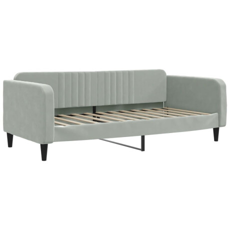 vidaXL Slaapbank 90x200 cm fluweel lichtgrijs afbeelding2 - 1