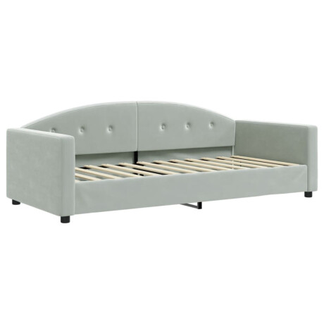 vidaXL Slaapbank 90x200 cm fluweel lichtgrijs afbeelding2 - 1