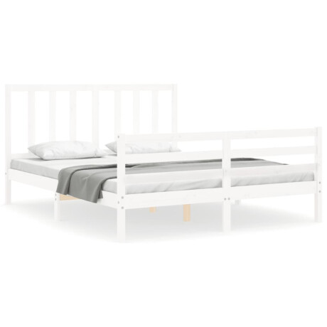 vidaXL Bedframe zonder matras massief grenenhout wit 160x200 cm afbeelding2 - 1