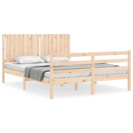 vidaXL Bedframe met hoofdbord massief hout 160x200 cm afbeelding2 - 1