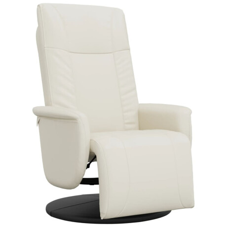 vidaXL Fauteuil verstelbaar met voetensteun kunstleer crèmekleurig afbeelding2 - 1