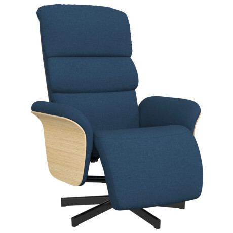 vidaXL Fauteuil verstelbaar met voetensteun stof blauw afbeelding2 - 1