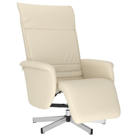 vidaXL Fauteuil verstelbaar met voetensteun kunstleer crèmekleurig afbeelding2 - 1