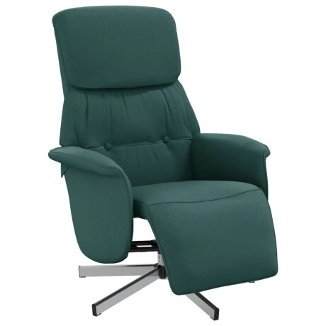 vidaXL Fauteuil verstelbaar met voetensteun stof donkergroen afbeelding2 - 1