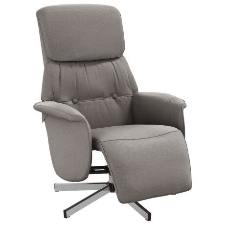vidaXL Fauteuil verstelbaar met voetensteun stof taupe afbeelding2 - 1