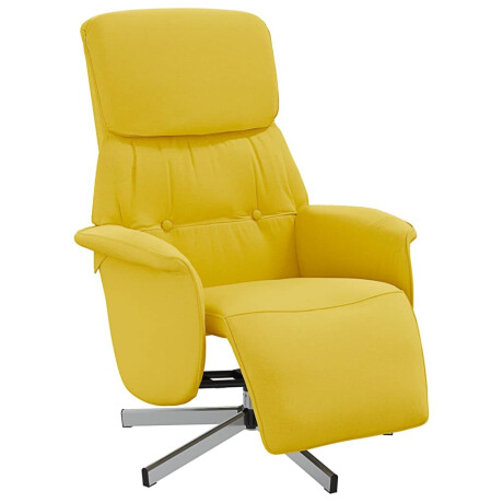 vidaXL Fauteuil verstelbaar met voetensteun stof lichtgeel afbeelding2 - 1