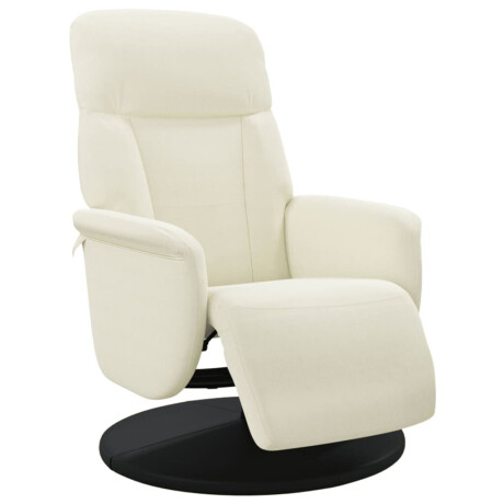 vidaXL Fauteuil met voetensteun verstelbaar fluweel crèmekleurig afbeelding2 - 1