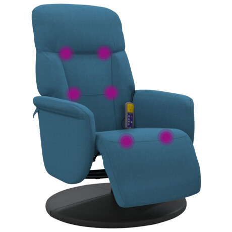 vidaXL Massagestoel verstelbaar met voetensteun fluweel blauw afbeelding2 - 1