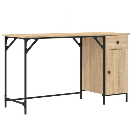 vidaXL Bureau 131x48x75 cm bewerkt hout sonoma eikenkleurig afbeelding2 - 1