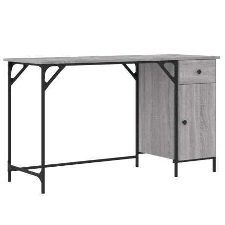 vidaXL Bureau 131x48x75 cm bewerkt hout grijs sonoma eikenkleurig afbeelding2 - 1