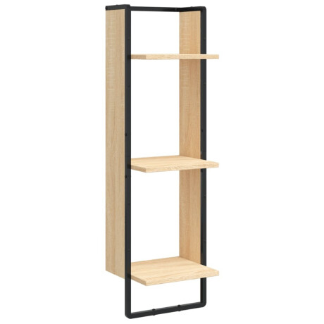 vidaXL Wandrek 3-laags 30x25x100 cm bewerkt hout sonoma eikenkleurig afbeelding2 - 1