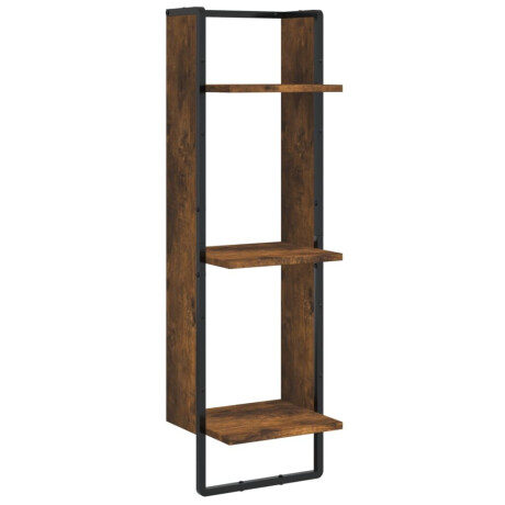 vidaXL Wandrek 3-laags 30x25x100 cm bewerkt hout gerookt eikenkleurig afbeelding2 - 1