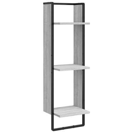 vidaXL Wandrek 3-laags 30x25x100 cm bewerkt hout grijs sonoma eiken afbeelding2 - 1