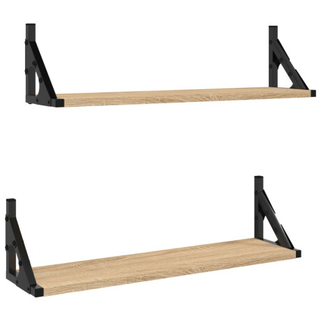 vidaXL Wandschappen 2 st 60x15x15,5 cm sonoma eikenkleurig afbeelding2 - 1