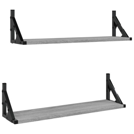 vidaXL Wandschappen 2 st 60x15x15,5 cm grijs sonoma eikenkleurig afbeelding2 - 1