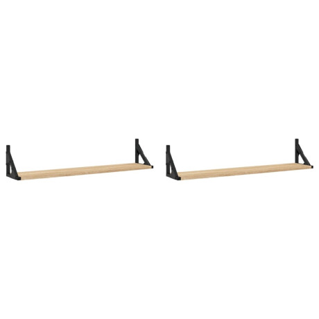 vidaXL Wandplanken 2 st Sonoma eiken 80x15x15,5 cm bewerkt hout afbeelding2 - 1