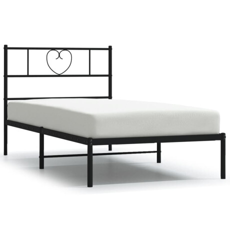 vidaXL Bedframe met hoofdbord metaal zwart 80x200 cm afbeelding2 - 1