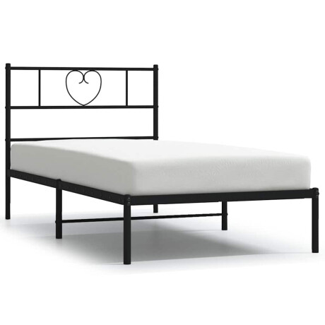 vidaXL Bedframe met hoofdbord metaal zwart 100x190 cm afbeelding2 - 1