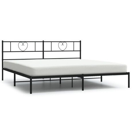 vidaXL Bedframe met hoofdbord metaal zwart 180x200 cm afbeelding2 - 1