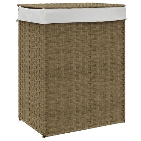 vidaXL Wasmand met deksel 46x33x60 cm poly rattan afbeelding2 - 1