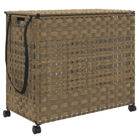 vidaXL Wasmand op wielen 66x35x60 cm rattan afbeelding2 - 1