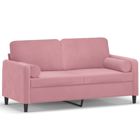 vidaXL Tweezitsbank met sierkussens 140 cm fluweel roze afbeelding2 - 1