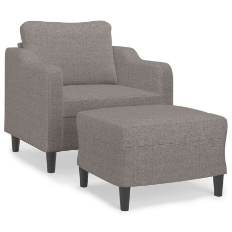 vidaXL Fauteuil met voetenbank 60 cm stof taupe afbeelding2 - 1