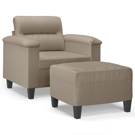 vidaXL Fauteuil met voetenbank 60 cm microvezelstof taupe afbeelding2 - 1