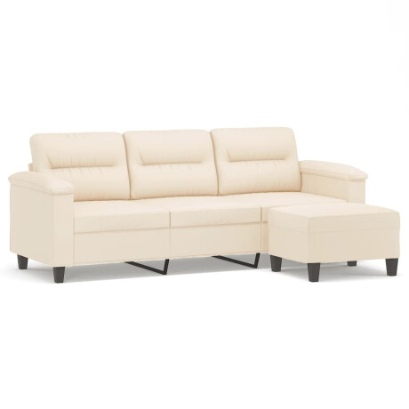 vidaXL Driezitsbank met voetenbank 180 cm microvezelstof beige afbeelding2 - 1