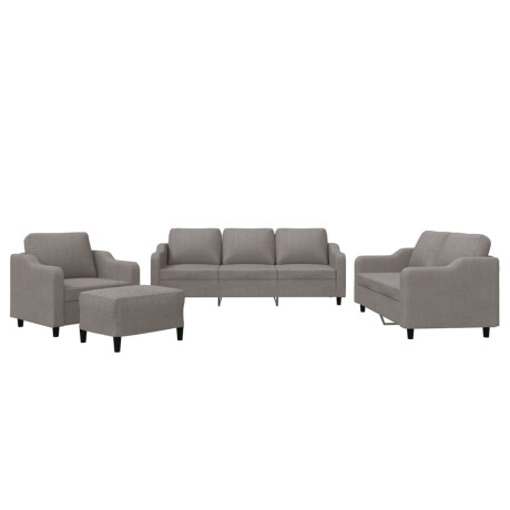 vidaXL 4-delige Loungeset met kussens stof taupe afbeelding2 - 1