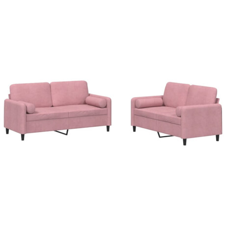 vidaXL 2-delige Loungeset met kussens fluweel roze afbeelding2 - 1