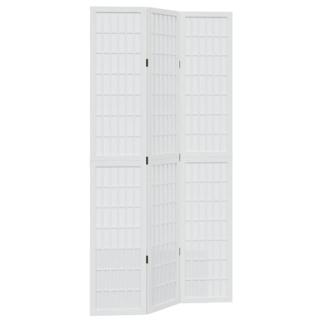 vidaXL Kamerscherm met 3 panelen massief paulowniahout wit afbeelding2 - 1