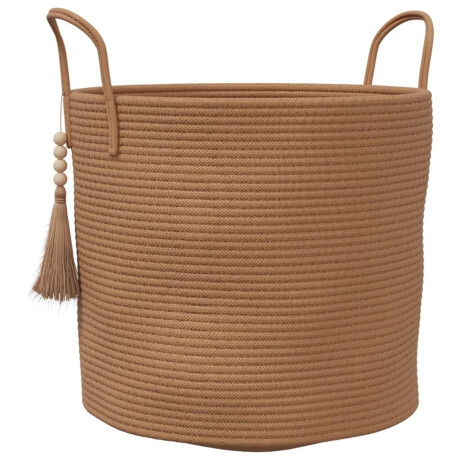 vidaXL Opbergmand Ø 40x35 cm katoen bruin afbeelding2 - 1