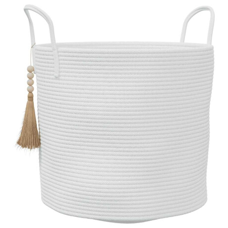 vidaXL Opbergmand Ø 40x35 cm katoen wit afbeelding2 - 1