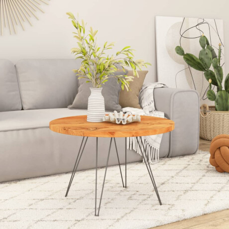 vidaXL Tafelblad rond Ø 70x2,5 cm massief acaciahout afbeelding2 - 1