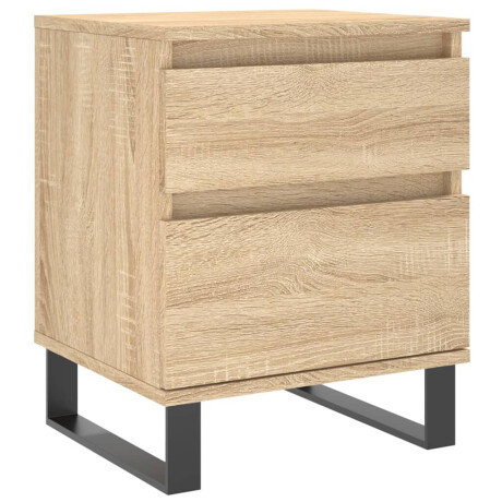 vidaXL Nachtkastje 40x35x50 cm bewerkt hout sonoma eikenkleurig afbeelding2 - 1