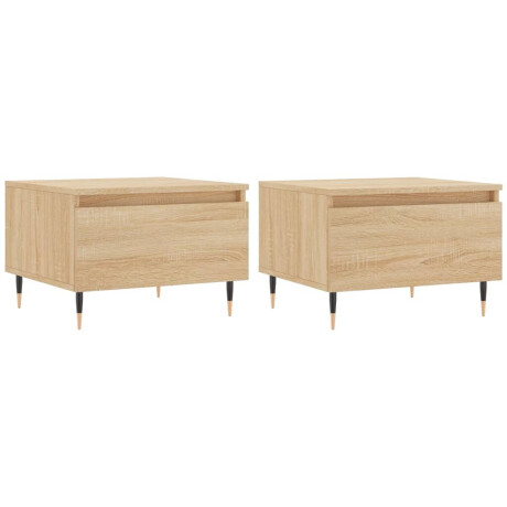 vidaXL Salontafels 2 st 50x46x35 cm bewerkt hout sonoma eikenkleurig afbeelding2 - 1