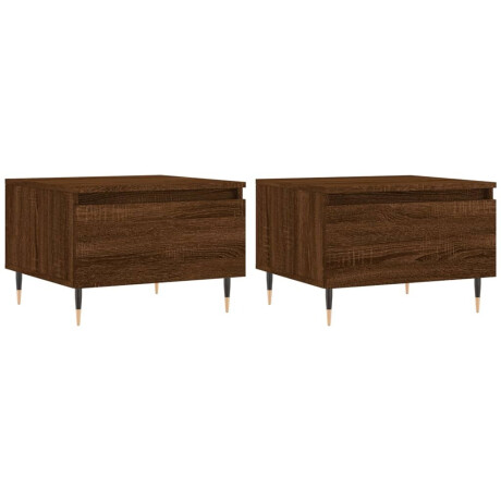 vidaXL Salontafels 2 st 50x46x35 cm bewerkt hout bruin eikenkleur afbeelding2 - 1