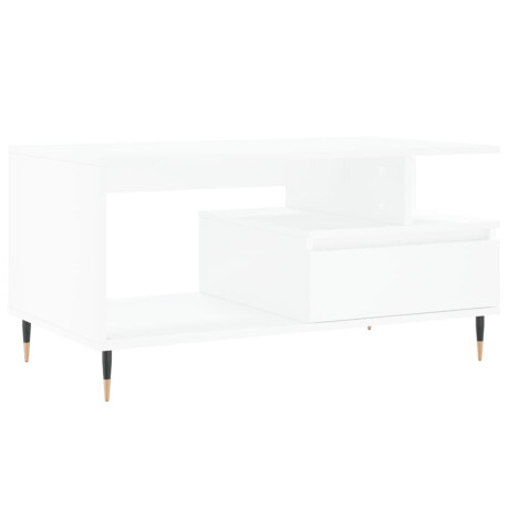 vidaXL Salontafel 90x49x45 cm bewerkt hout wit afbeelding2 - 1