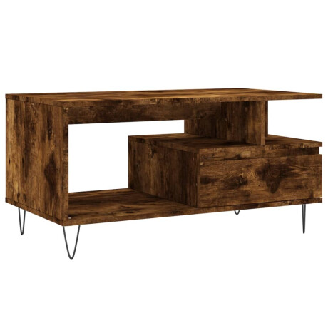vidaXL Salontafel 90x49x45 cm bewerkt hout gerookt eikenkleurig afbeelding2 - 1