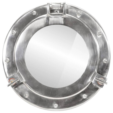 vidaXL Wandspiegel patrijspoort Ø30 cm aluminium en glas afbeelding2 - 1