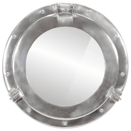 vidaXL Wandspiegel patrijspoort Ø38 cm aluminium en glas afbeelding2 - 1