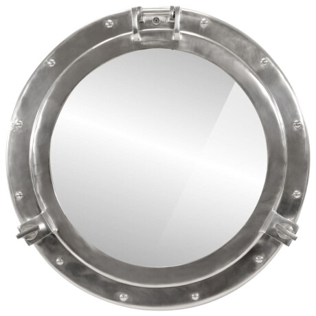 vidaXL Wandspiegel patrijspoort Ø50 cm aluminium en glas afbeelding2 - 1