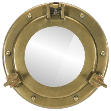vidaXL Wandspiegel patrijspoort Ø23 cm aluminium en glas afbeelding2 - 1