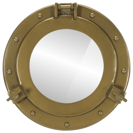 vidaXL Wandspiegel patrijspoort Ø30 cm aluminium en glas afbeelding2 - 1